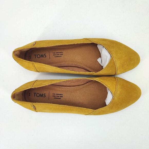 Toms Women's Julie Yellow Suede Flat Shoes Size 8 - Picture 4 of 8